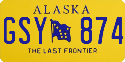 AK license plate GSY874