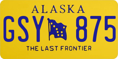 AK license plate GSY875