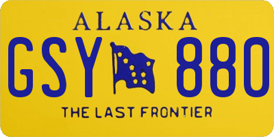 AK license plate GSY880