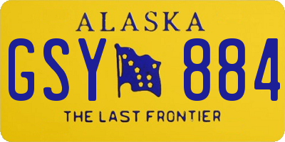 AK license plate GSY884