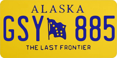 AK license plate GSY885