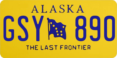 AK license plate GSY890