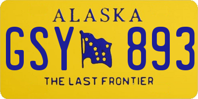 AK license plate GSY893