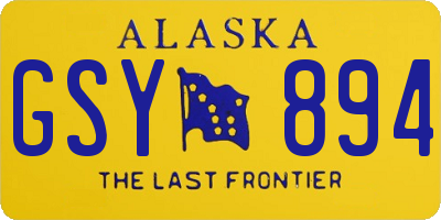 AK license plate GSY894