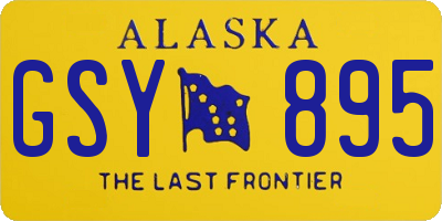 AK license plate GSY895