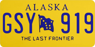 AK license plate GSY919