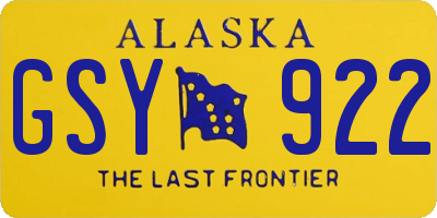 AK license plate GSY922
