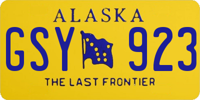 AK license plate GSY923
