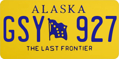AK license plate GSY927
