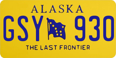 AK license plate GSY930