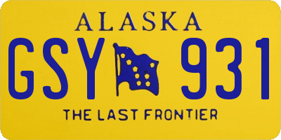 AK license plate GSY931