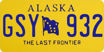 AK license plate GSY932