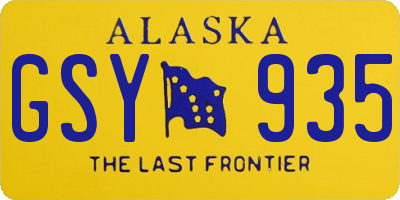 AK license plate GSY935