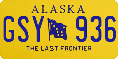 AK license plate GSY936