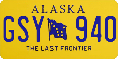 AK license plate GSY940