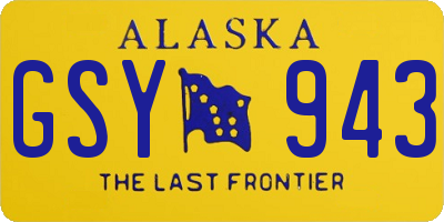 AK license plate GSY943