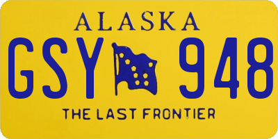 AK license plate GSY948