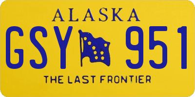 AK license plate GSY951