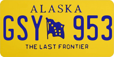 AK license plate GSY953