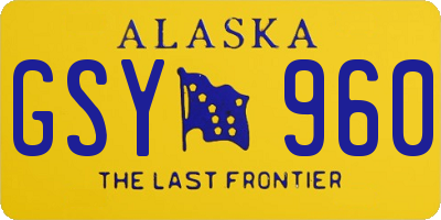 AK license plate GSY960