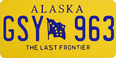 AK license plate GSY963