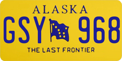AK license plate GSY968