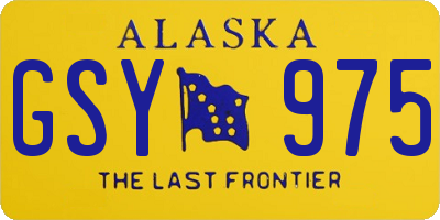 AK license plate GSY975