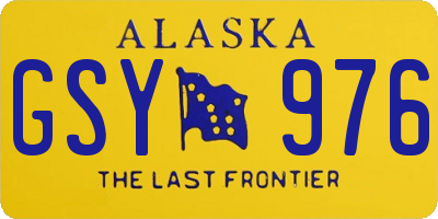 AK license plate GSY976