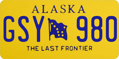 AK license plate GSY980