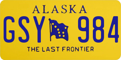 AK license plate GSY984