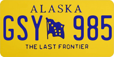 AK license plate GSY985
