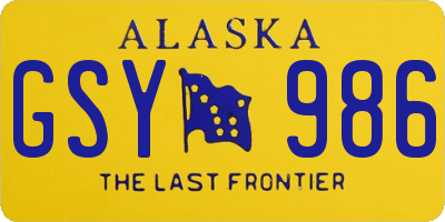 AK license plate GSY986