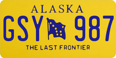 AK license plate GSY987