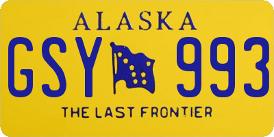 AK license plate GSY993