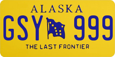 AK license plate GSY999