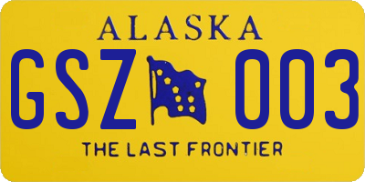 AK license plate GSZ003