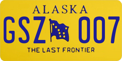 AK license plate GSZ007