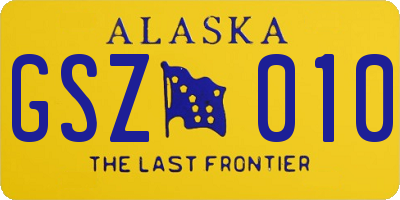 AK license plate GSZ010