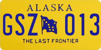 AK license plate GSZ013