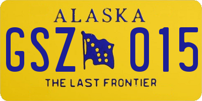 AK license plate GSZ015
