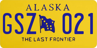 AK license plate GSZ021