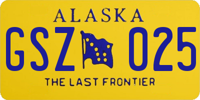 AK license plate GSZ025