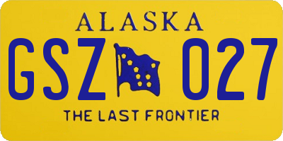 AK license plate GSZ027