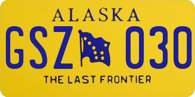AK license plate GSZ030