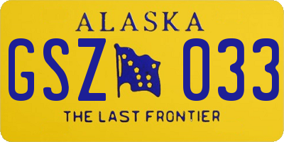 AK license plate GSZ033