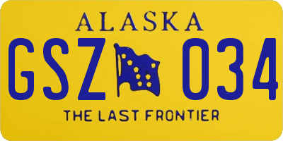 AK license plate GSZ034