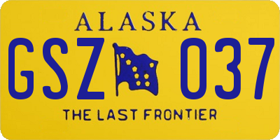 AK license plate GSZ037