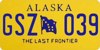 AK license plate GSZ039