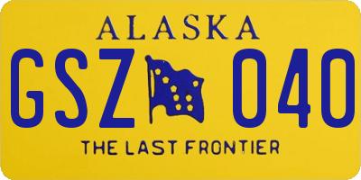 AK license plate GSZ040