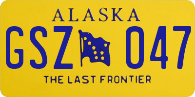 AK license plate GSZ047